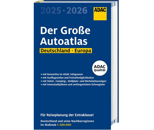 Großer Autoatlas für Deutschland und Europa, ideal für Reisen und Erkundungen auf deutschen Straßen.